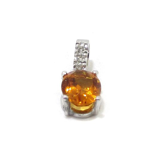 Colgante topacio imperial diamantes oro