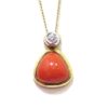 Collar coral colgante oro amarillo