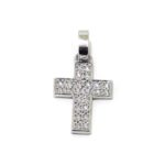 Cruz colgante diamantes oro blanco