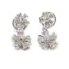 Pendientes diamantes flores oro blanco