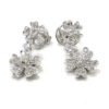 Pendientes diamantes flores oro blanco