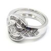 Anillo oro blanco con diamantes princesa