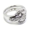 Anillo oro blanco con diamantes princesa