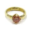 Anillo circonita ambar de plata dorada