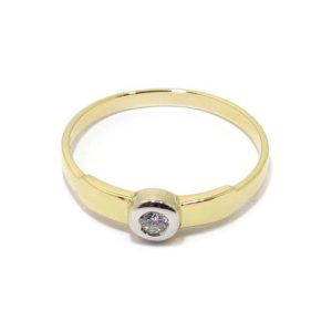 Anillo circonita oro amarillo