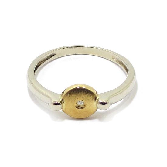 Anillo diamante oro blanco