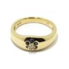 Anillo diamante zafiros oro amarillo