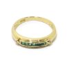 Anillo diamantes 7 esmeraldas oro amarillo