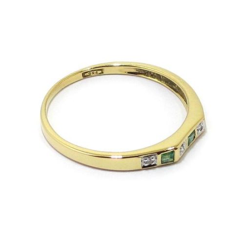 Anillo diamantes esmeraldas oro amarillo