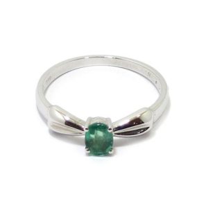 Anillo esmeralda oro blanco