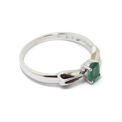 Anillo esmeralda oro blanco