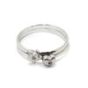 Anillo estrella corazon 2 diamantes oro blanco