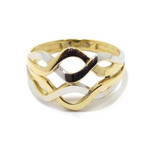 Anillo ondas oro amarillo