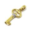 Colgante llave 5 diamantes oro amarillo