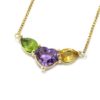 Collar amatista peridoto citrino oro amarillo
