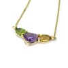 Collar amatista peridoto citrino oro amarillo