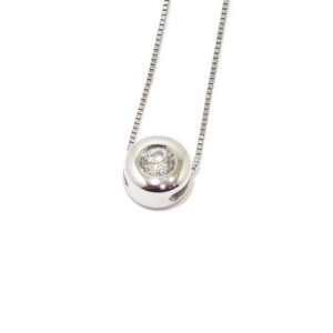 Collar diamante colgante 0.13cts oro blanco