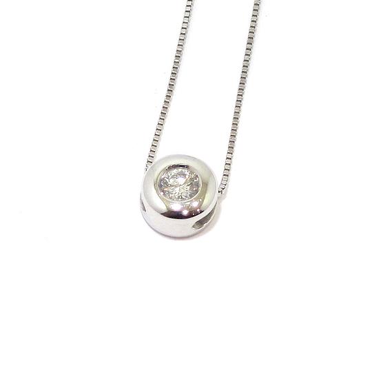Collar diamante colgante 0.13cts oro blanco