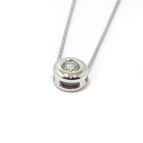 Collar diamante colgante 0.13cts oro blanco