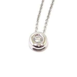 Collar diamante colgante 0.19cts oro blanco