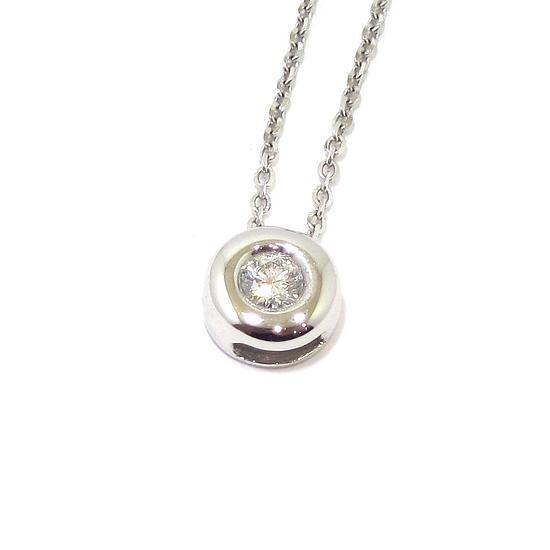 Collar diamante colgante 0.19cts oro blanco