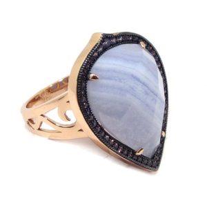 Anillo de plata agata y circonitas