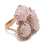Anillo de plata cuarzo rosa