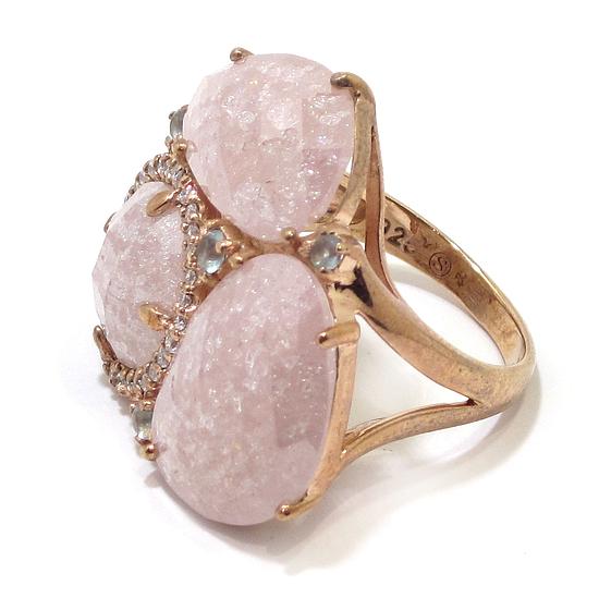 Anillo de plata cuarzo rosa