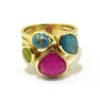 Anillo de plata turquesa jade vasonita