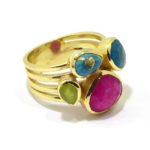 Anillo de plata turquesa jade vasonita