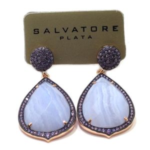 Pendientes de plata agata y circonitas