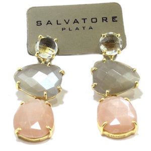 Pendientes de plata amatista y piedra luna