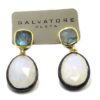 Pendientes de plata labradorita y piedra luna
