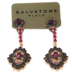 Pendientes de plata rubi circonitas