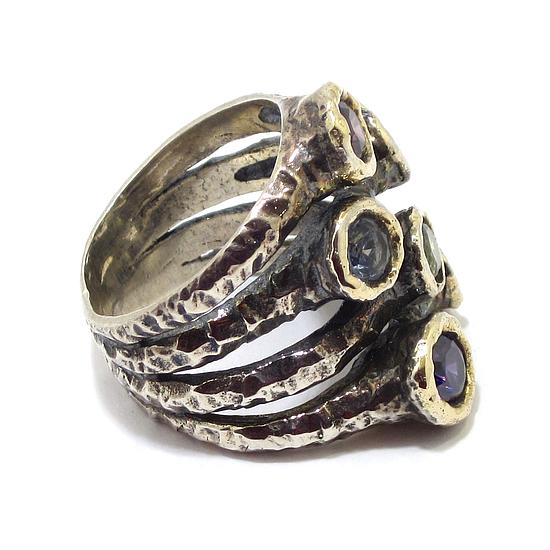 Anillo de plata 6 hidrotermales multicolor - Imagen 3