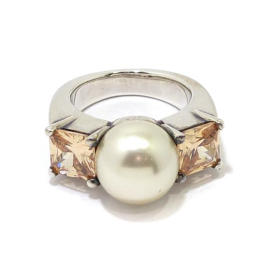 Anillo de plata perla circonitas