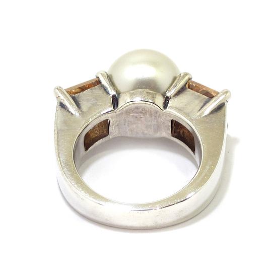 Anillo de plata perla circonitas