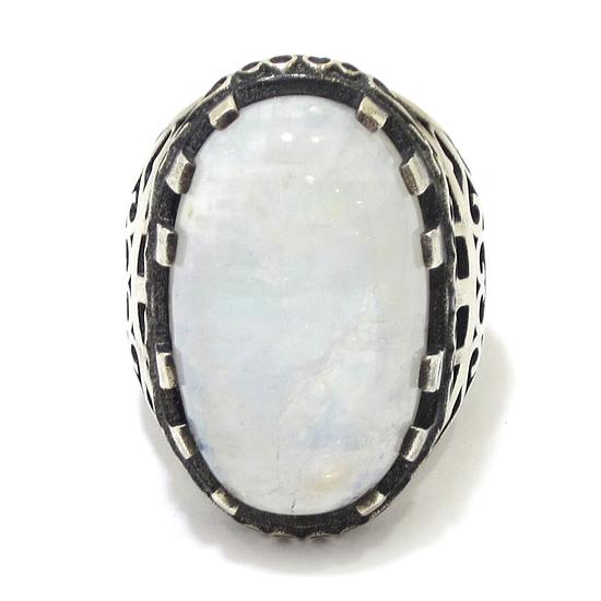 Anillo de plata piedra luna - Imagen 2
