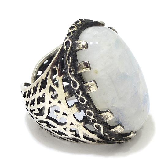 Anillo de plata piedra luna - Imagen 3
