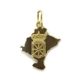 Colgante mapa Navarra 23mm Plata amarilla