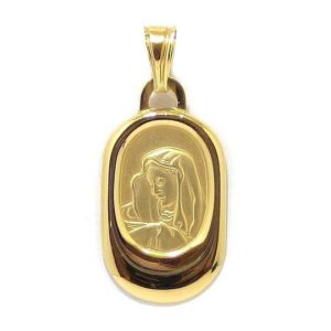 Medalla Virgen 15x23mm oro amarillo