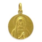 Medalla Virgen 20mm oro amarillo