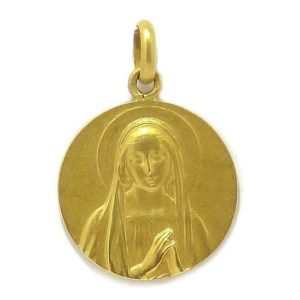 Medalla Virgen 20mm oro amarillo
