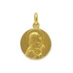 Medalla Virgen Ave María 14mm oro