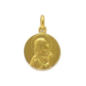Medalla Virgen Ave María 14mm oro