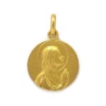 Medalla Virgen Ave María 16mm oro