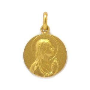 Medalla Virgen Ave María 16mm oro