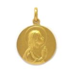 Medalla Virgen Ave María 18mm oro