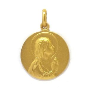 Medalla Virgen Ave María 18mm oro