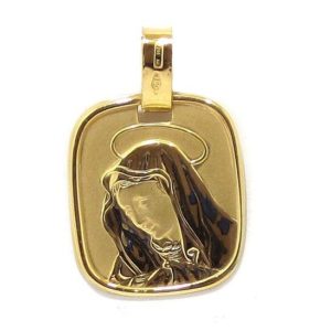 Medalla Virgen cuad 18x20mm oro
